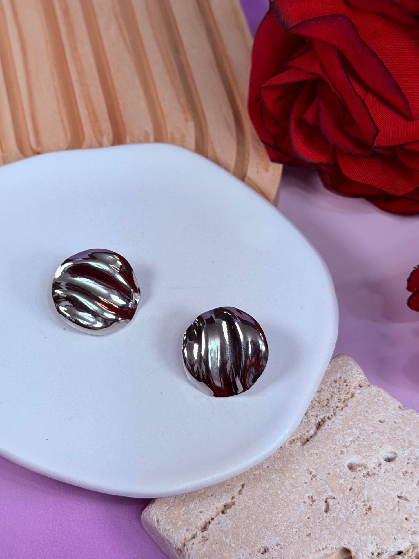 Aretes Silver Bold Wave