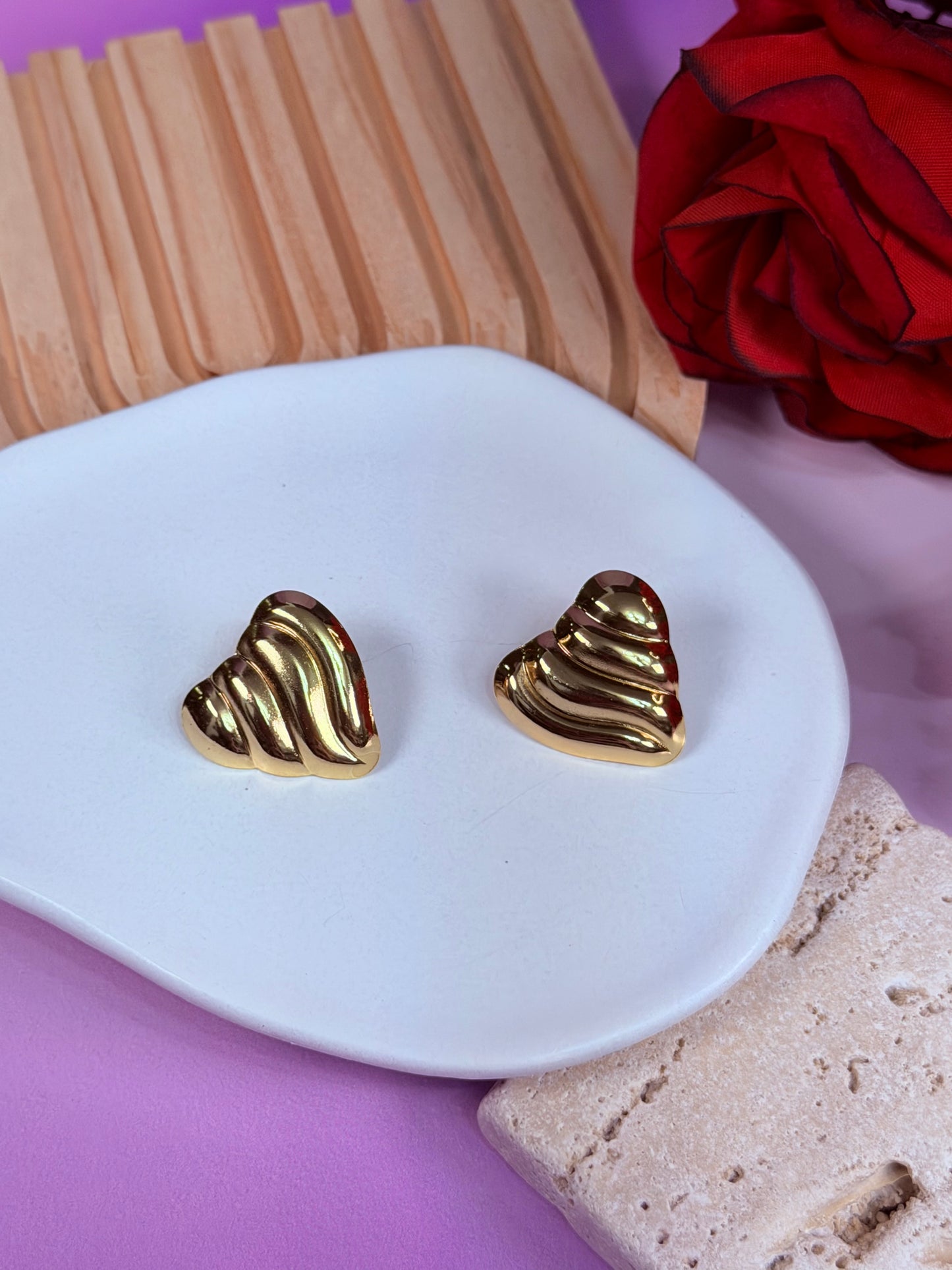 Aretes Wave Heart Glow