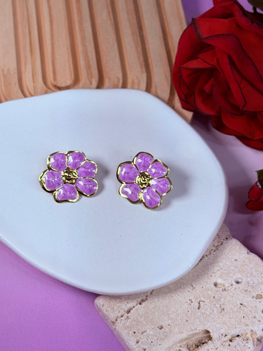 Aretes Bloom Lila Glow.