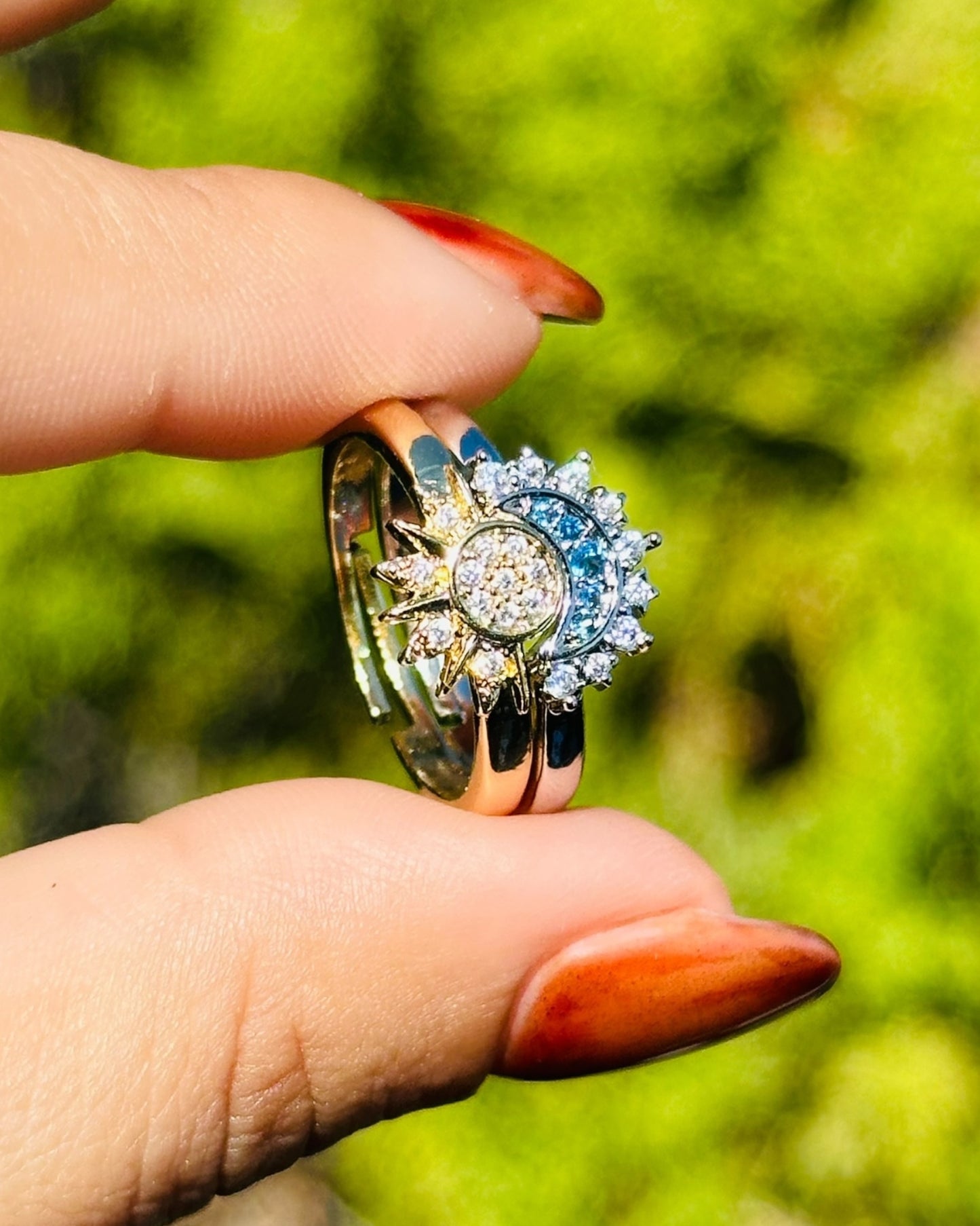 Anillos Sun & Moon – Set de 2 (Dorado + Plateado)