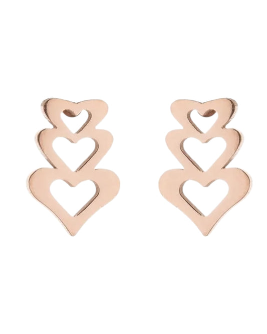 Aretes Triple Corazón