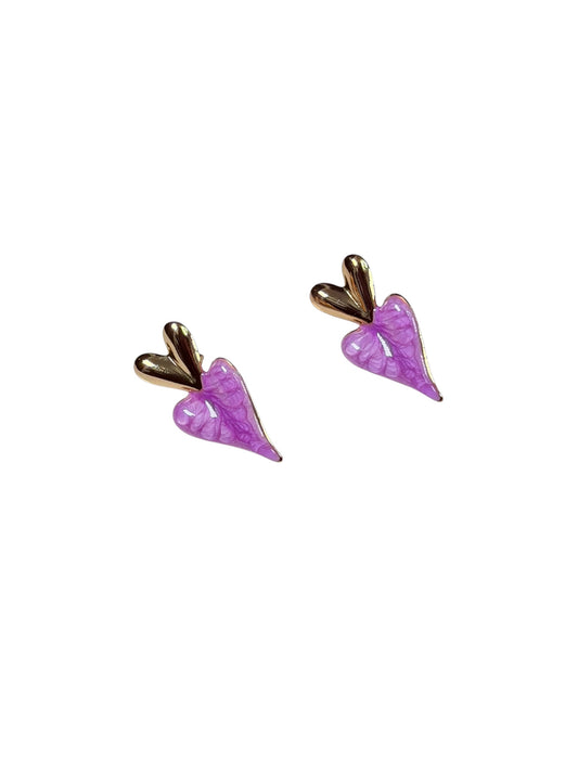 Aretes Lilac Marble Heart