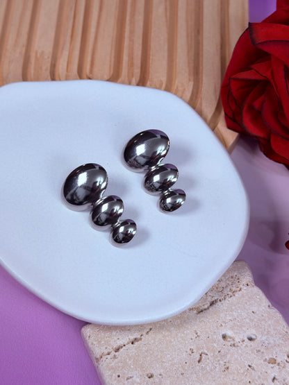 Aretes Triple Orb Silver