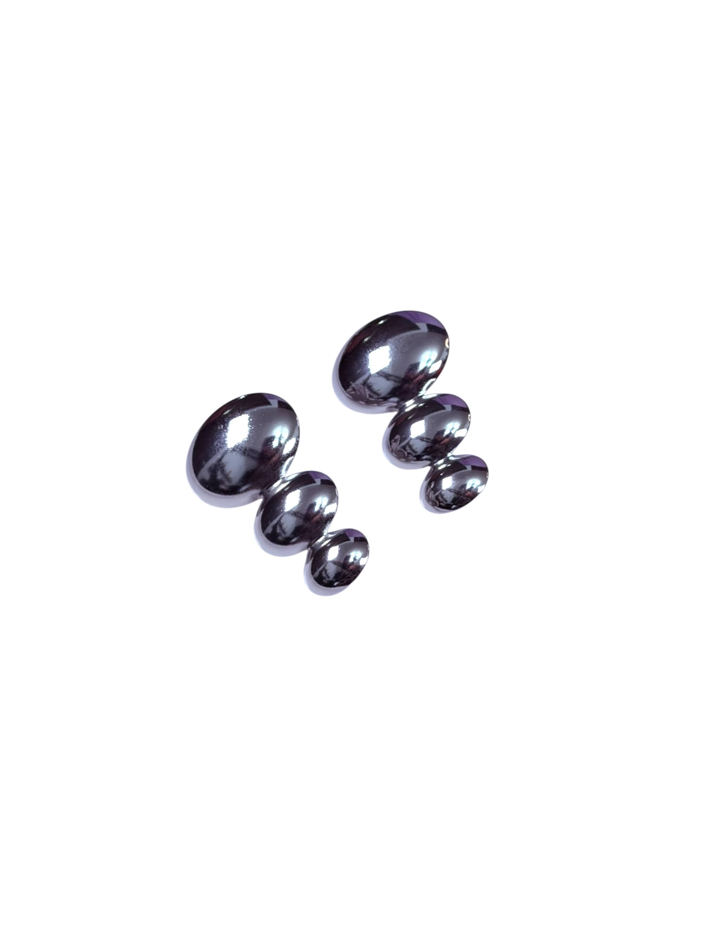 Aretes Triple Orb Silver