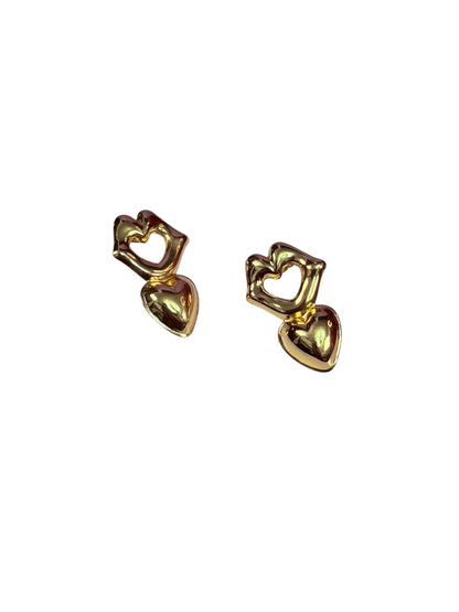 Aretes Double Heart Glow