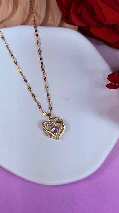 Collar Pink Heart Glow