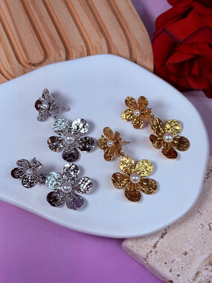 Aretes Golden Bloom Pearl