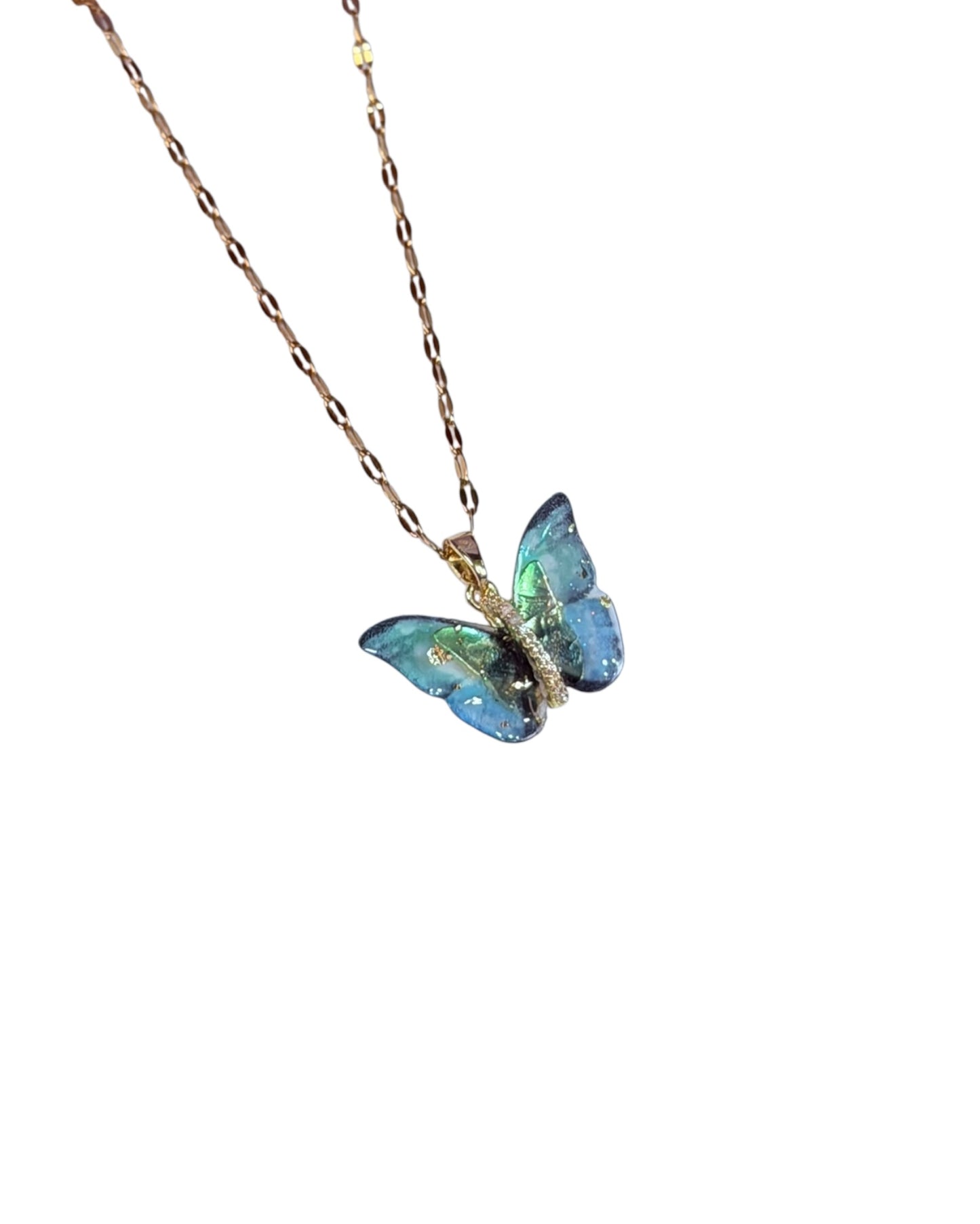 Collar Mariposa Aurora Azul