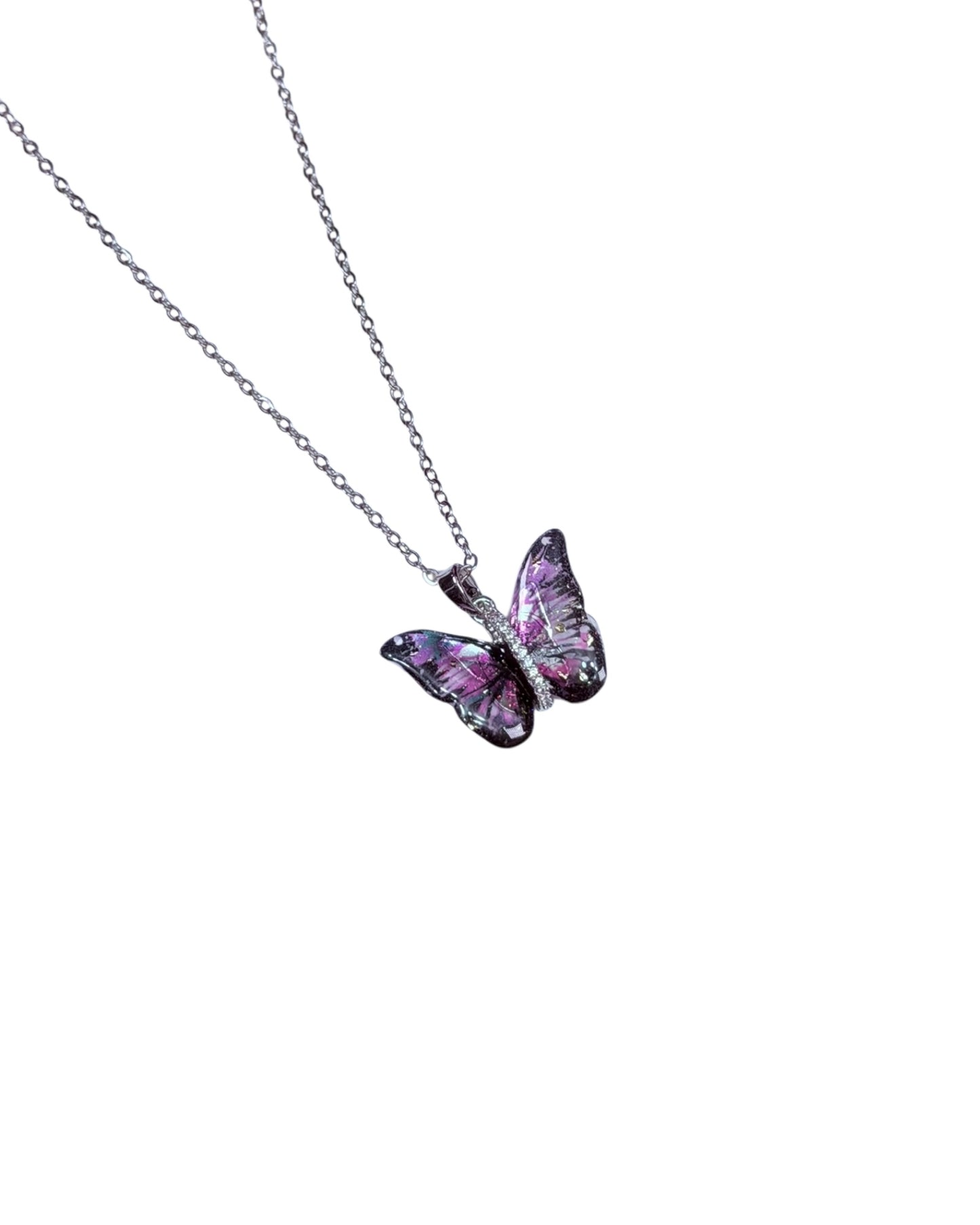 Collar Mariposa Mágica Violeta