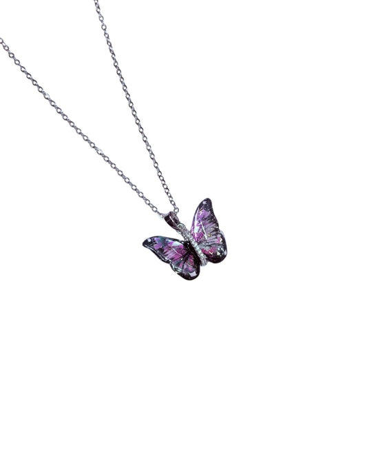 Collar Mariposa Mágica Violeta