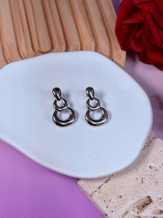 Aretes Silver Triple Glow