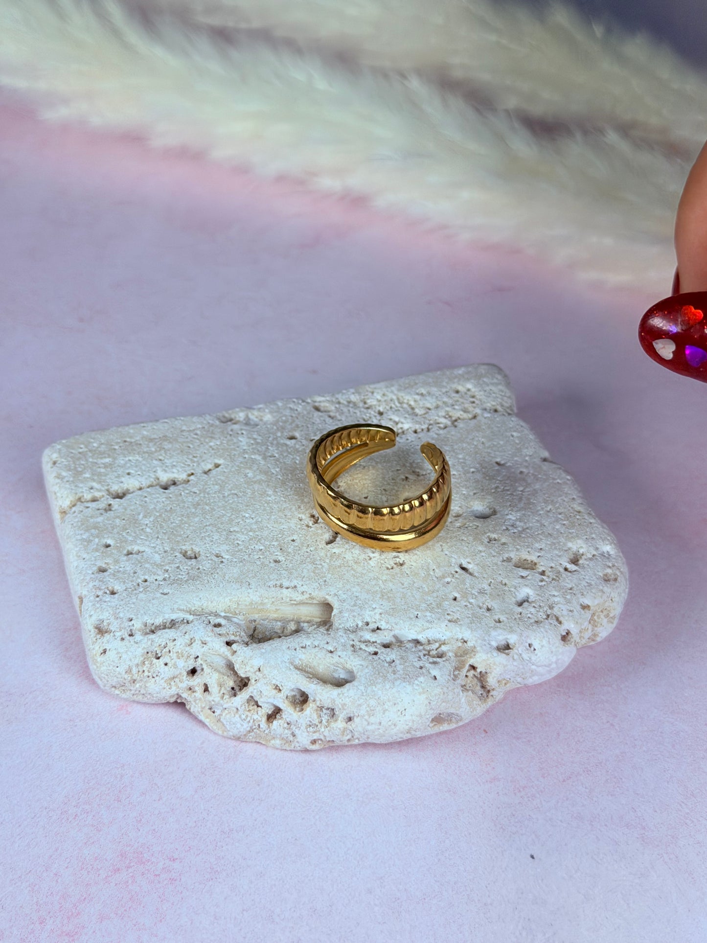 Anillo Golden Rib Chic