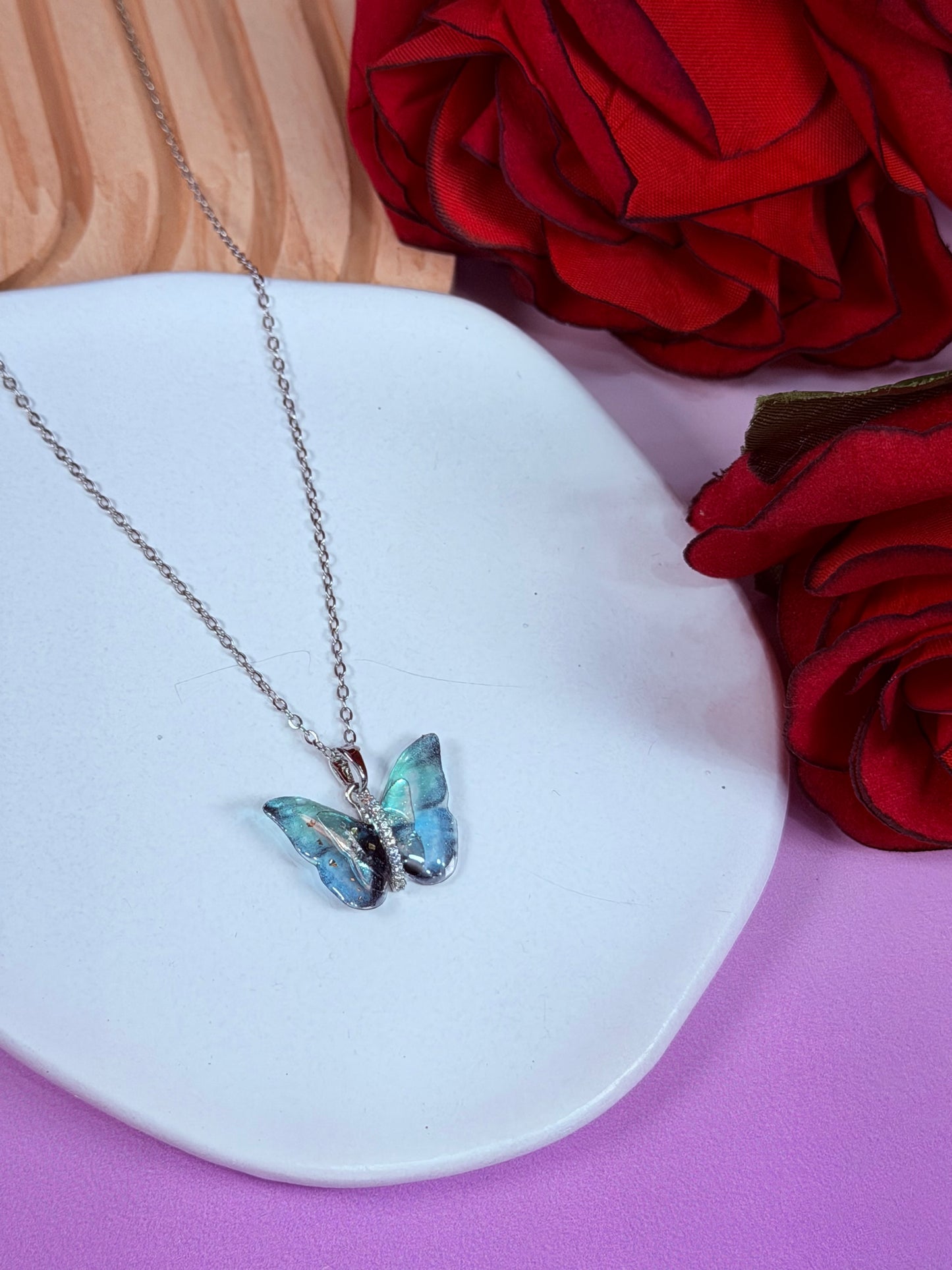 Collar Mariposa Mágica Azul