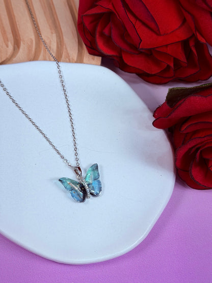 Collar Mariposa Mágica Azul