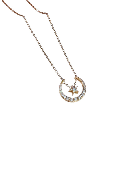 Collar Luna Estelar Dorada