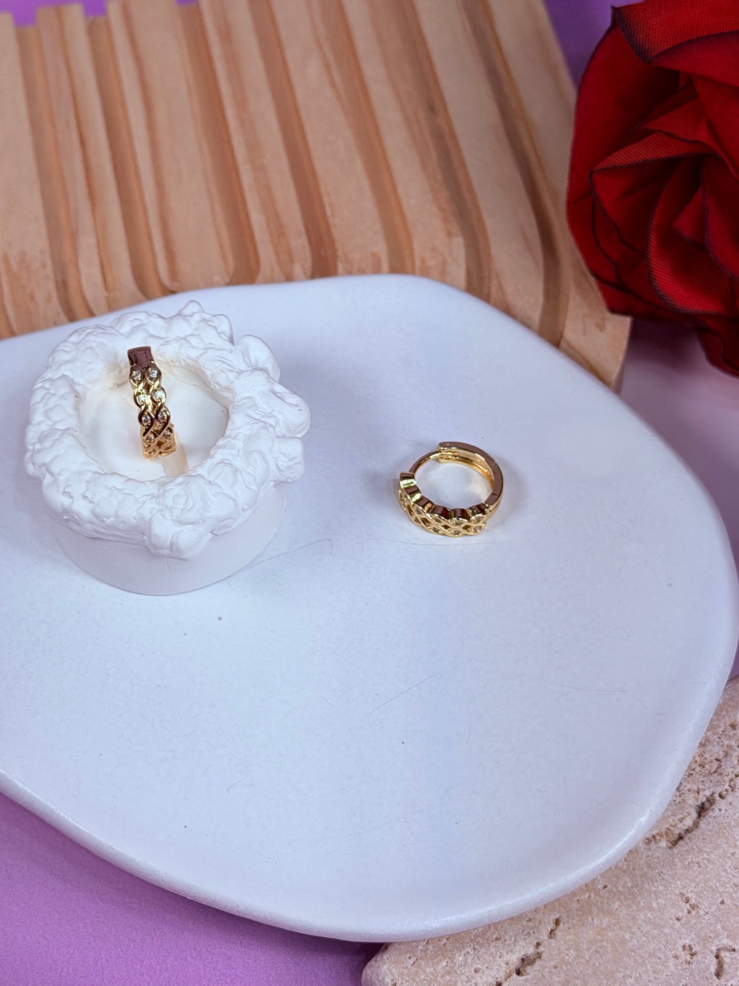 Aretes Golden Braid Shine