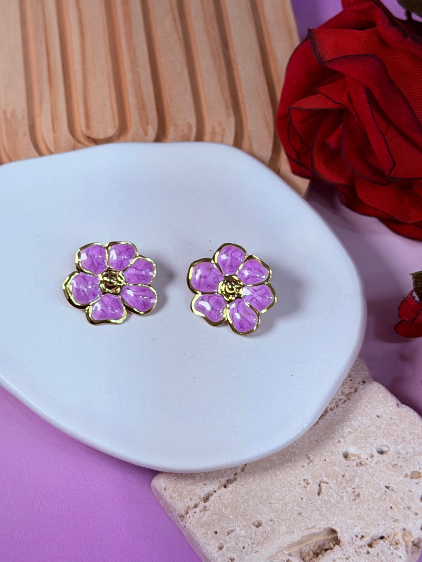 Aretes Bloom Lila Glow.