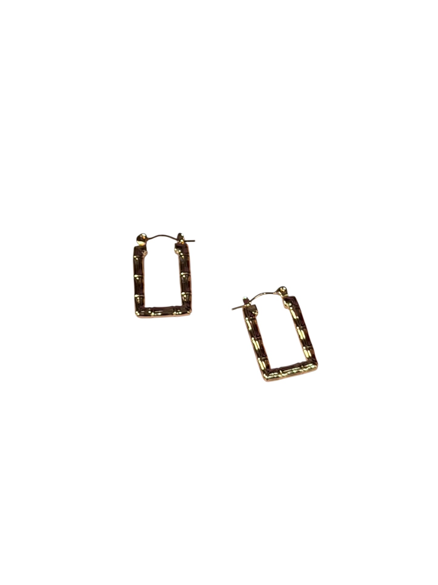 Aretes Bamboo Square Huggies