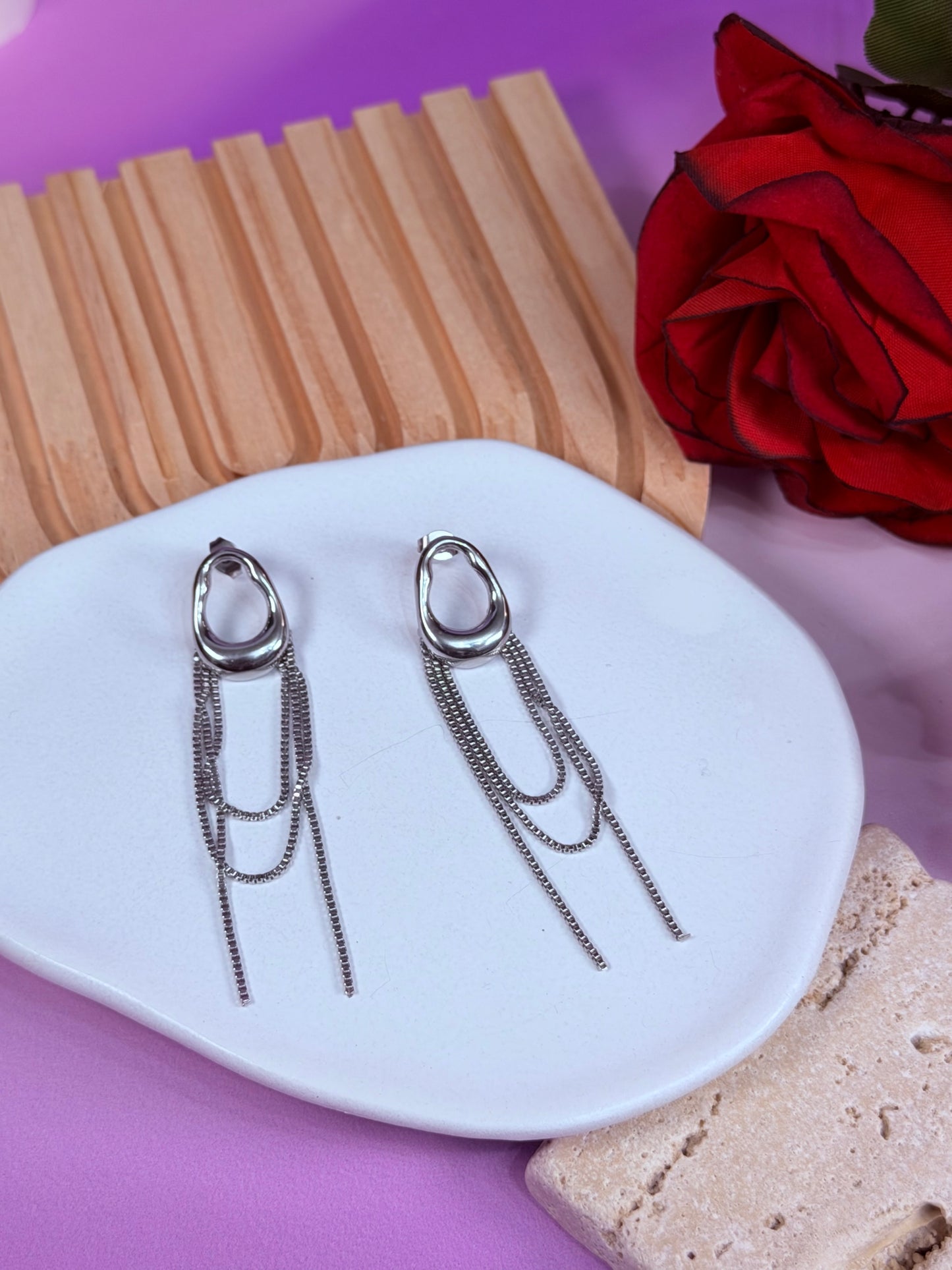 Aretes Silver Cascade