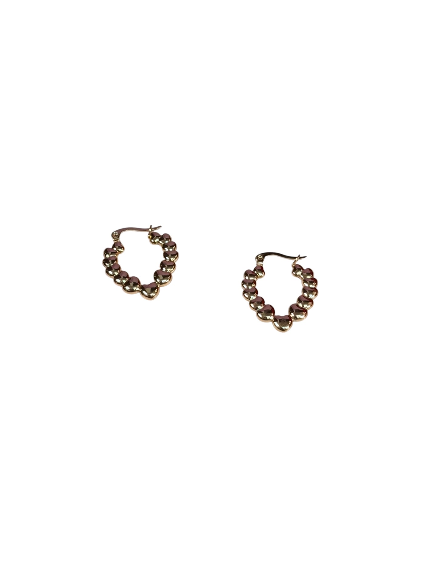 Aretes Golden Heart Hoops