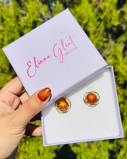 Aretes Gaia – Dorado Ámbar
