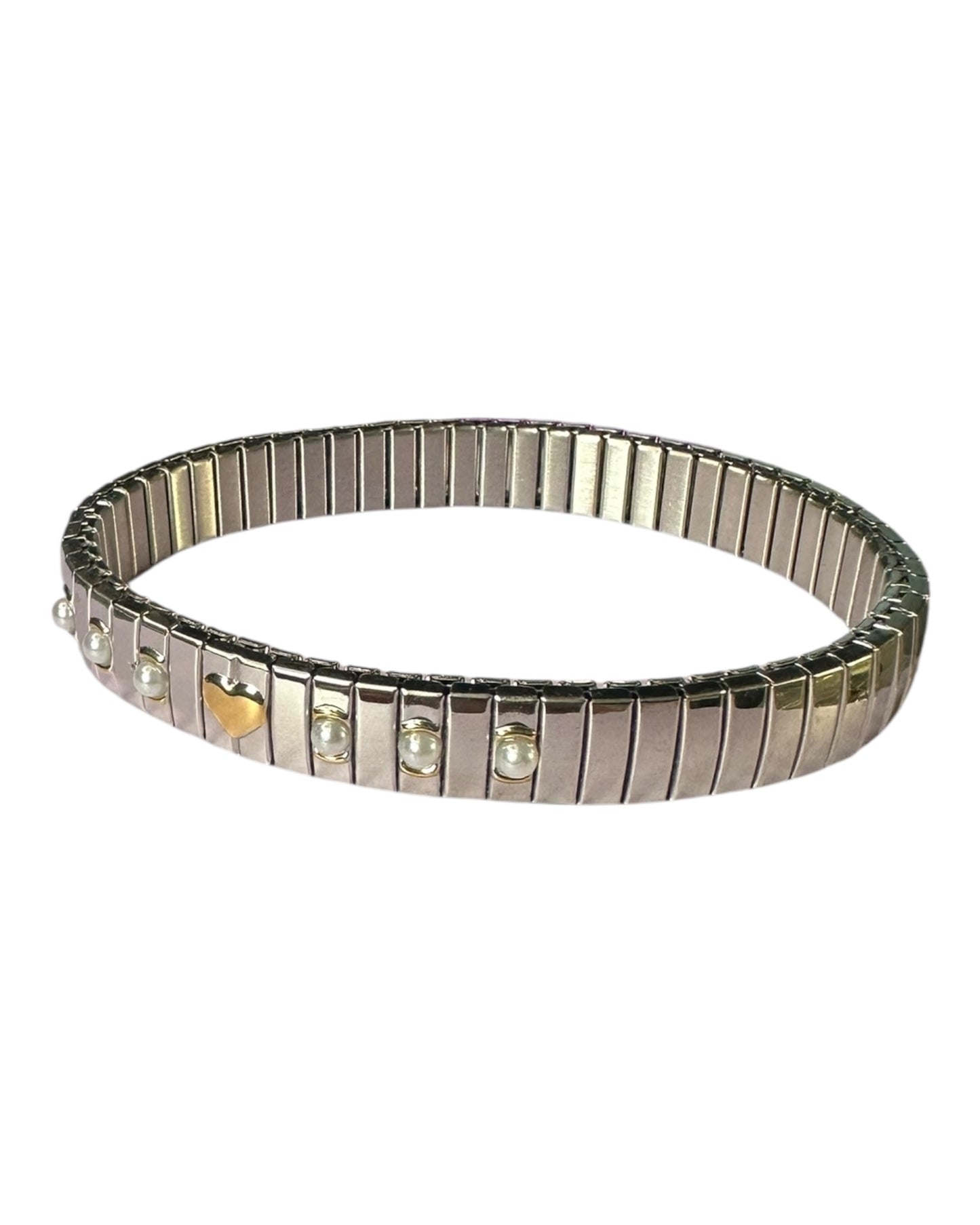 Pulsera Corazón y perlas