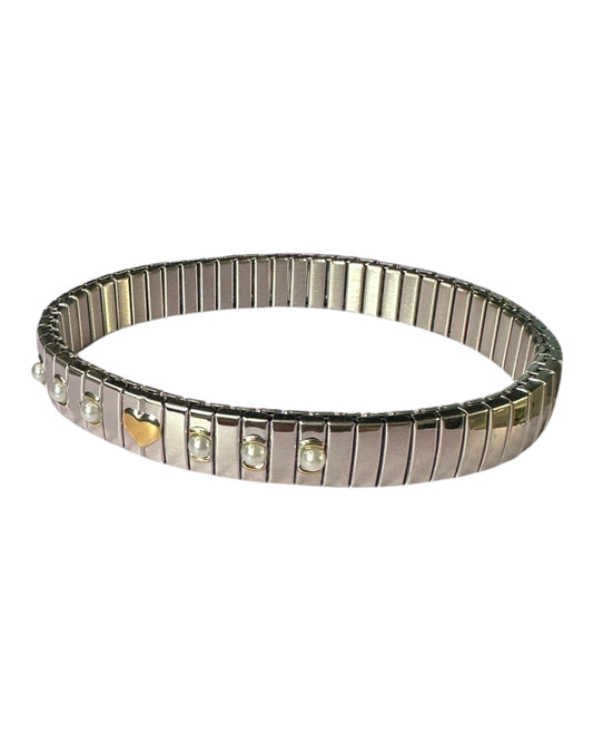 Pulsera Corazón y perlas