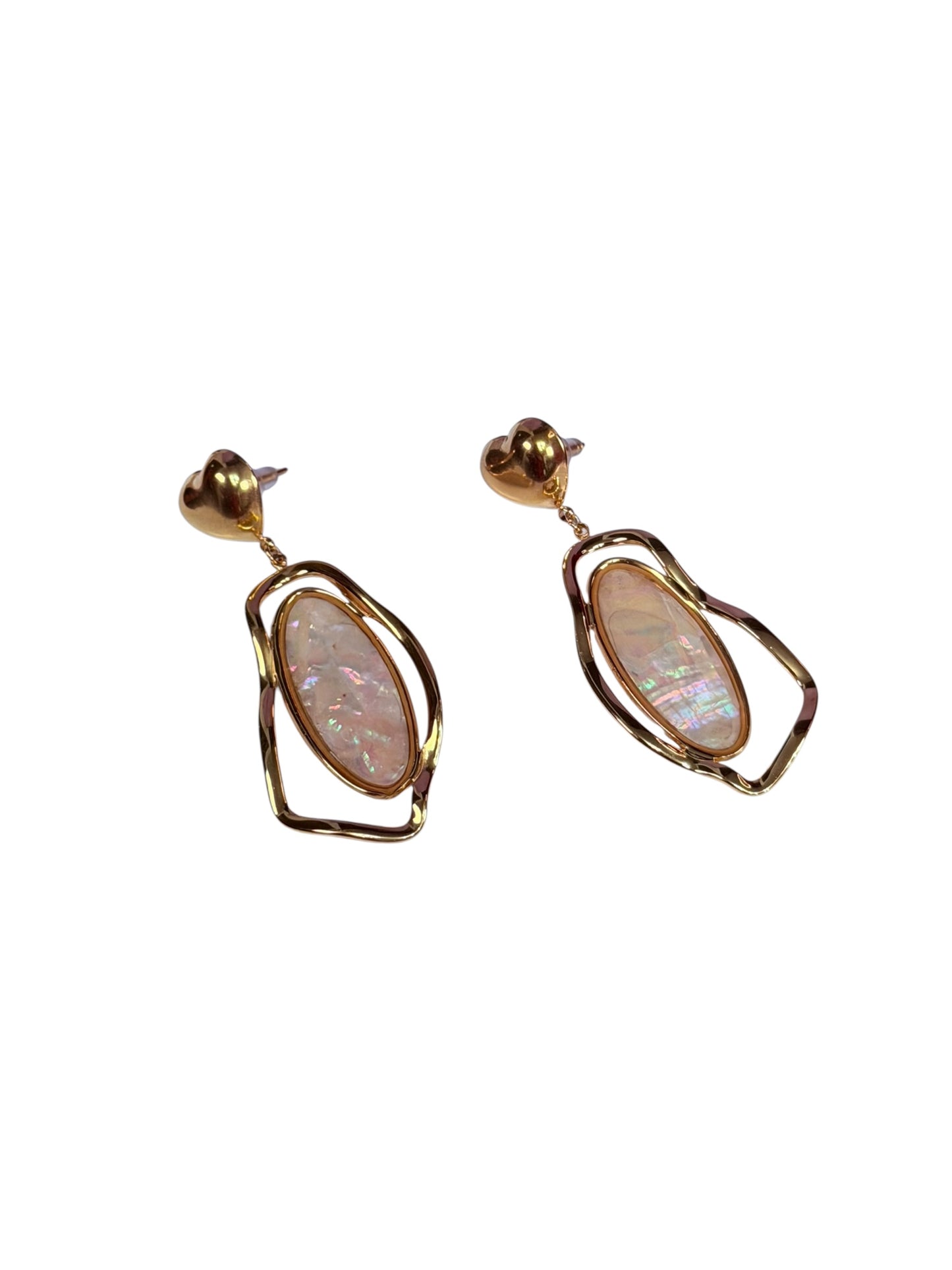 Aretes Opal Heart Drop