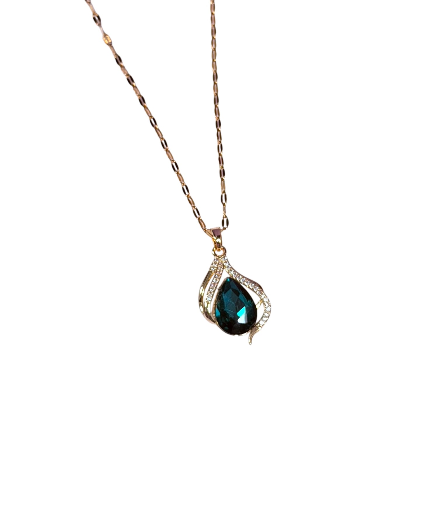 Collar Gota Esmeralda Brillante