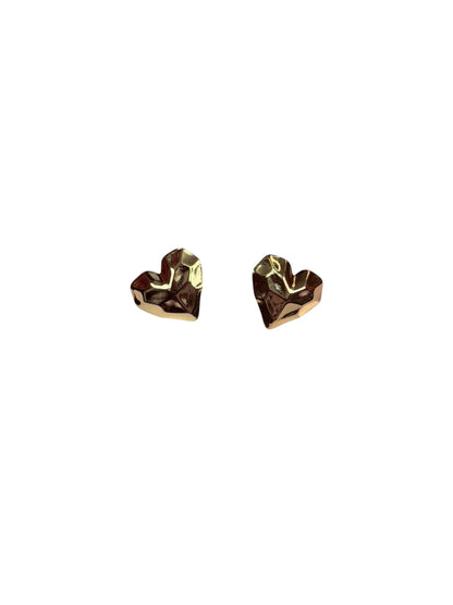Aretes Corazón Textura Gold