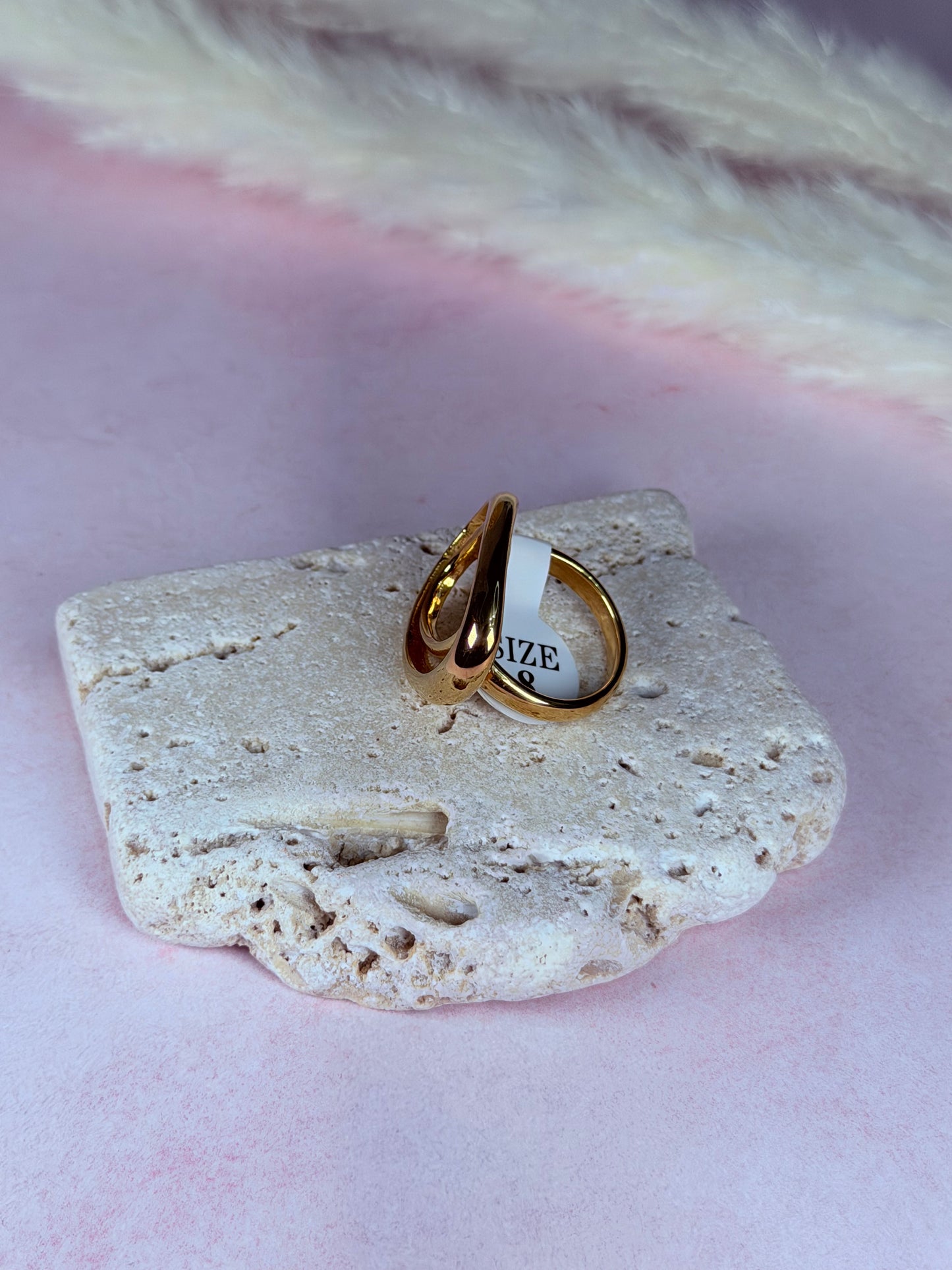Anillo Golden Drop Statement
