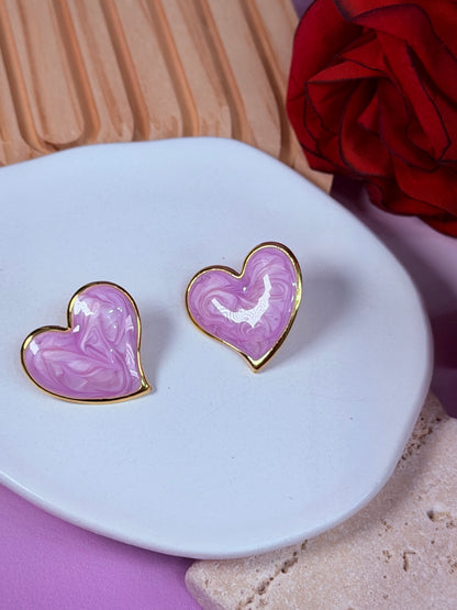 Aretes Sweet Marble Heart