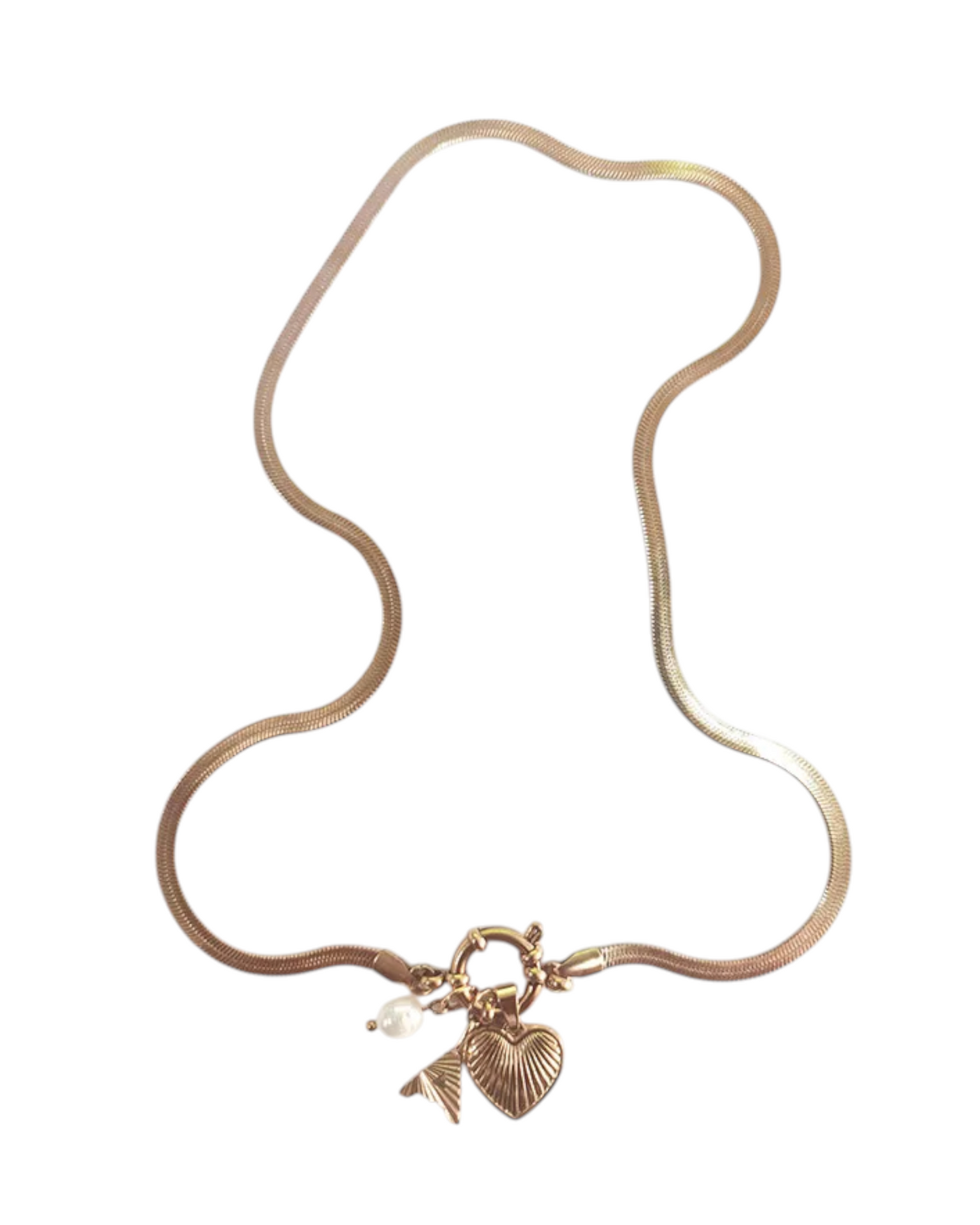 Collar Amate (Inicial + Corazón + Perla)