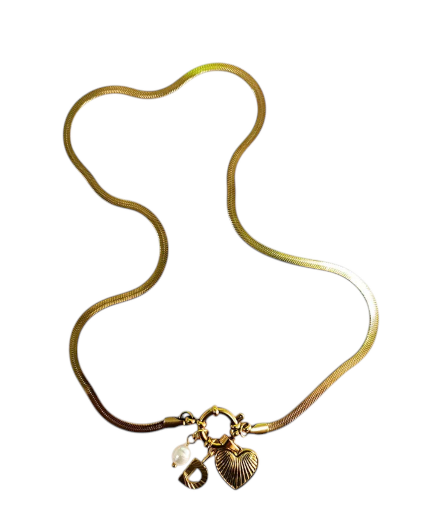 Collar Amate (Inicial + Corazón + Perla)