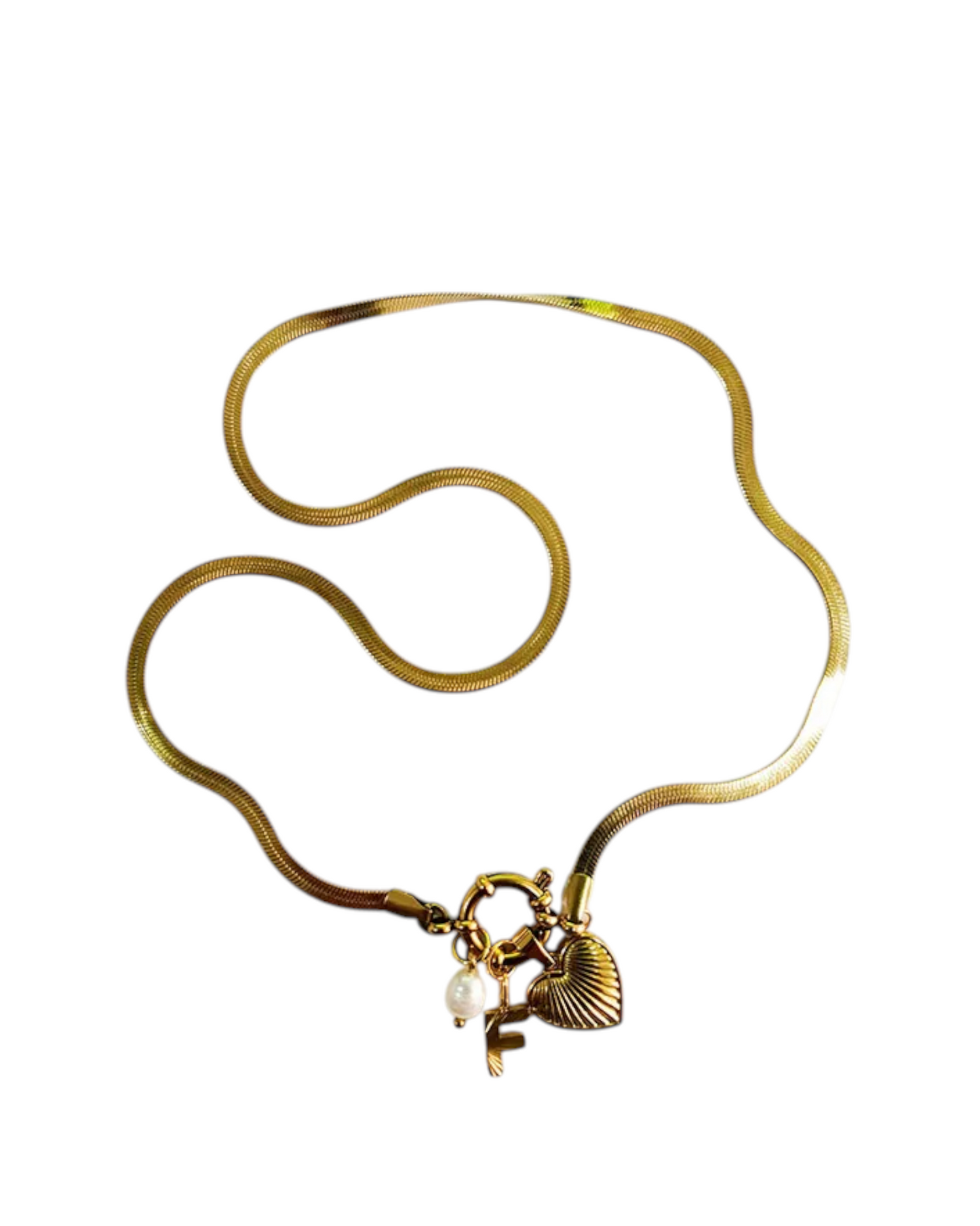 Collar Amate (Inicial + Corazón + Perla)