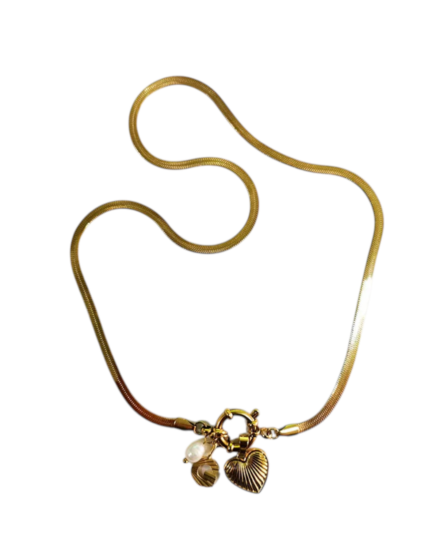 Collar Amate (Inicial + Corazón + Perla)