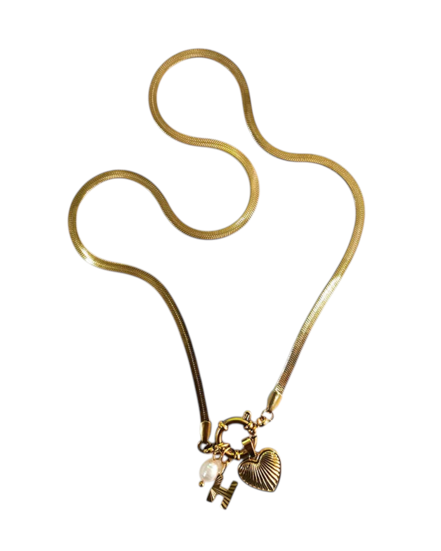 Collar Amate (Inicial + Corazón + Perla)