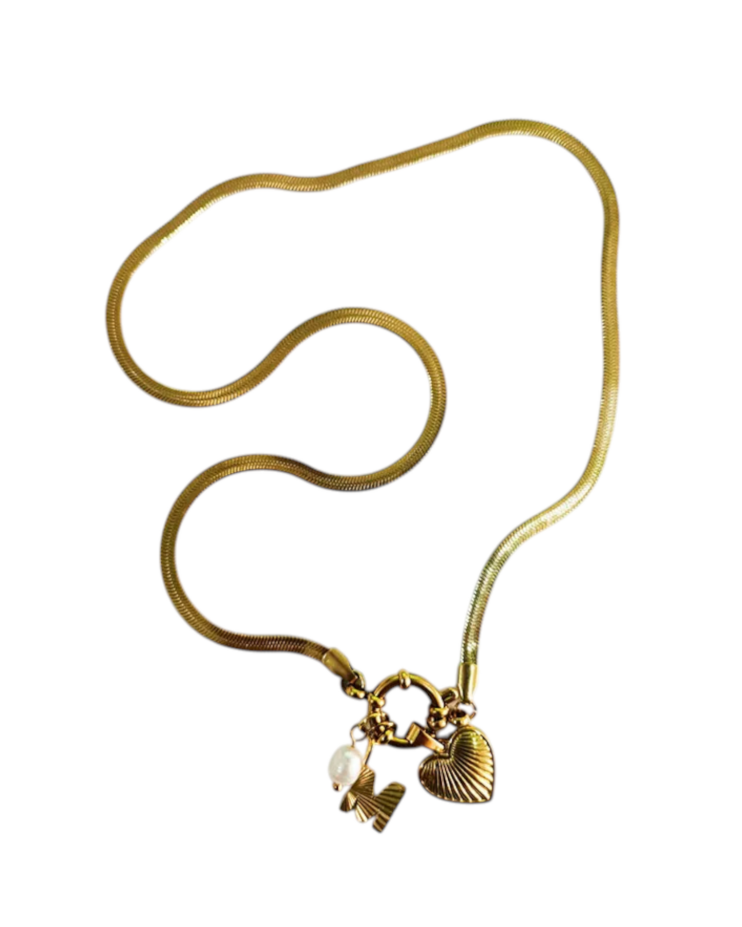 Collar Amate (Inicial + Corazón + Perla)