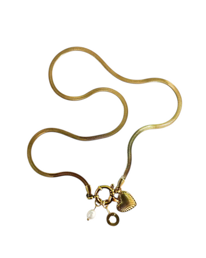 Collar Amate (Inicial + Corazón + Perla)