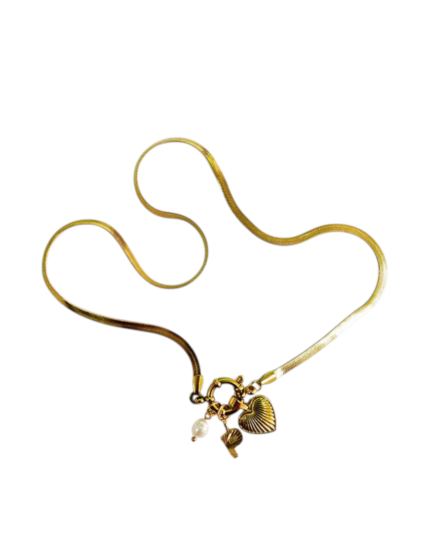 Collar Amate (Inicial + Corazón + Perla)