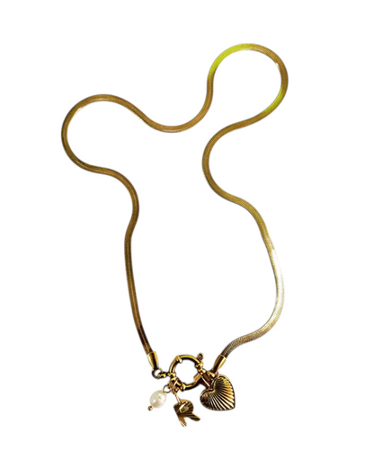 Collar Amate (Inicial + Corazón + Perla)