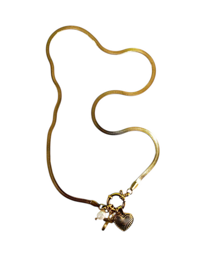 Collar Amate (Inicial + Corazón + Perla)