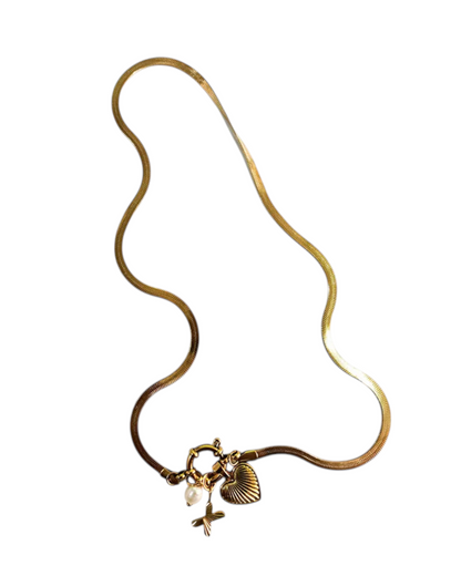 Collar Amate (Inicial + Corazón + Perla)