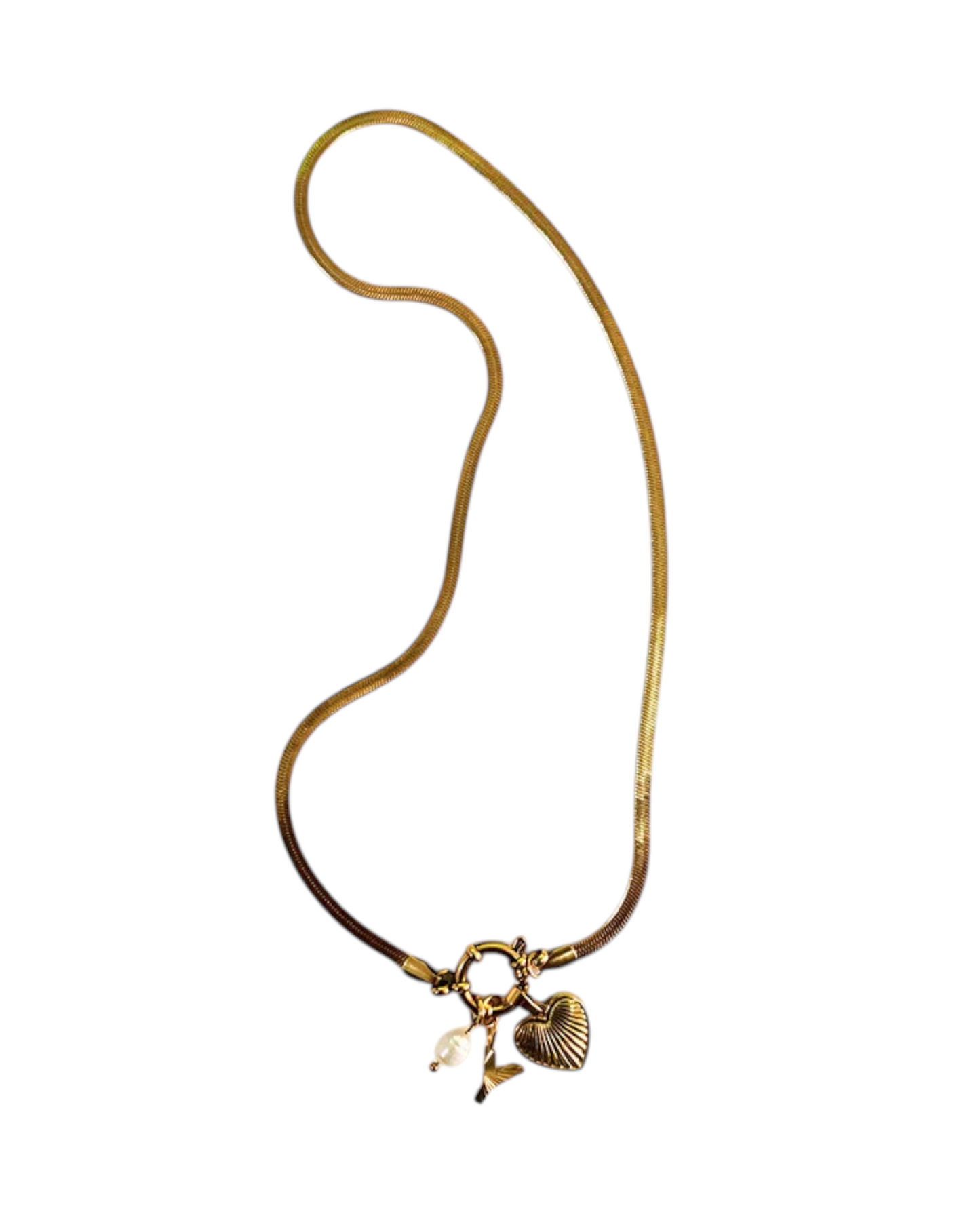 Collar Amate (Inicial + Corazón + Perla)