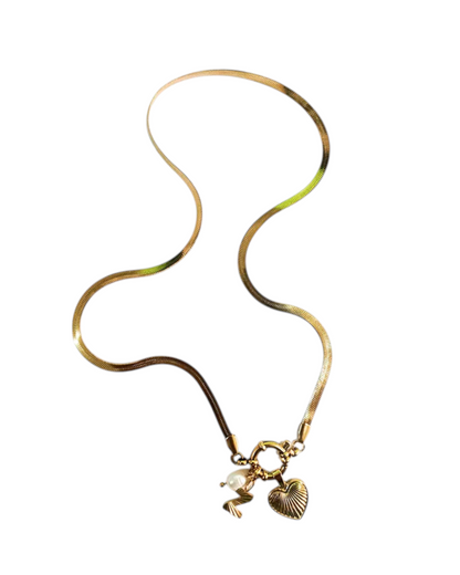 Collar Amate (Inicial + Corazón + Perla)